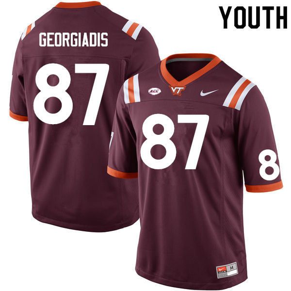 Youth #87 Dimitri Georgiadis Virginia Tech Hokies College Football Jerseys Sale-Maroon